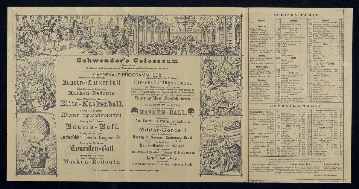 Schwender's Colosseum, Weiterer Titel: Carnevals-Programm 1883