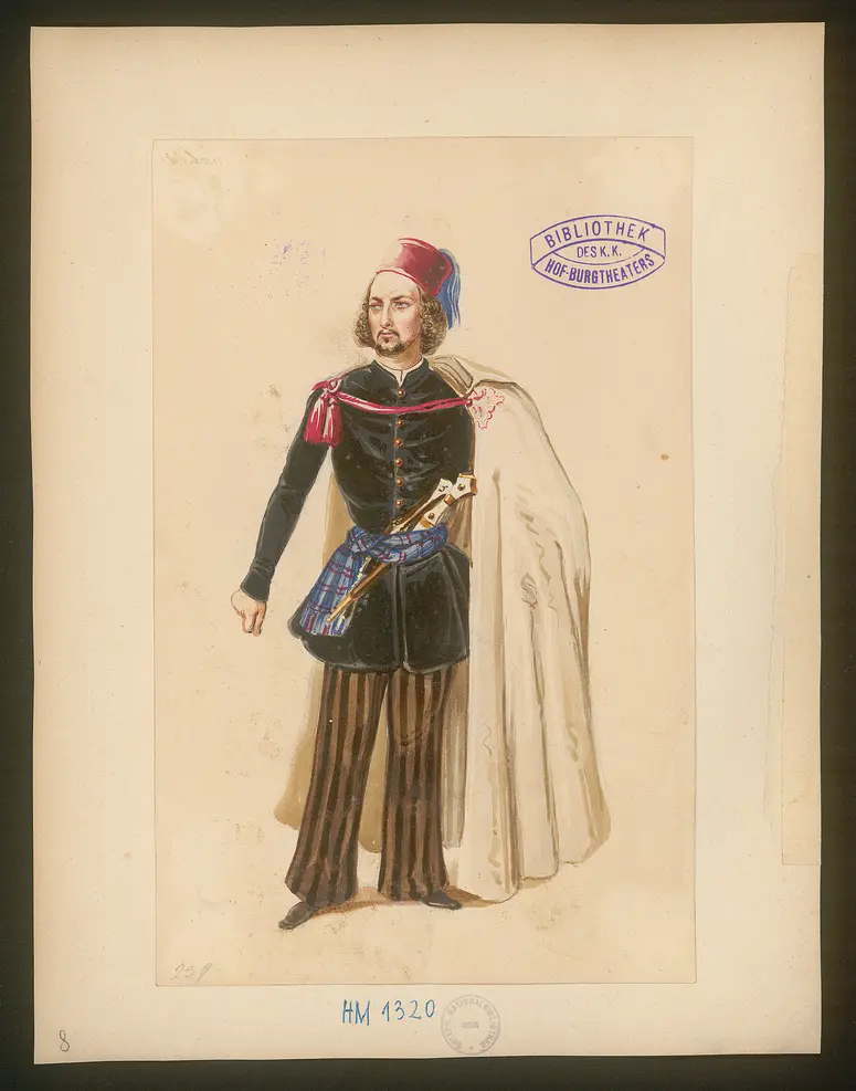 Die Wahabitin, Titel der Serie: Figurinen des k.k. Hof-Burgtheaters