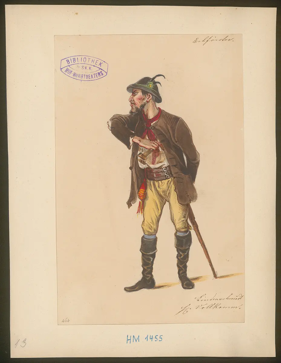 Der Erbförster, Titel der Serie: Figurinen des k.k. Hof-Burgtheaters