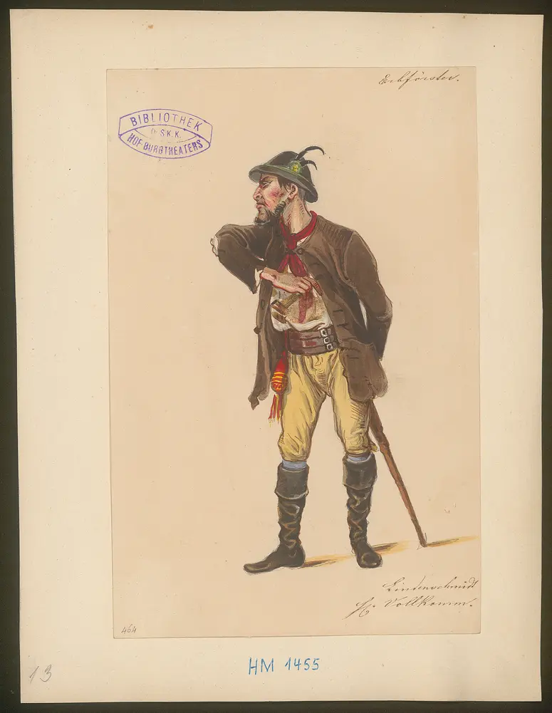 Der Erbförster, Titel der Serie: Figurinen des k.k. Hof-Burgtheaters