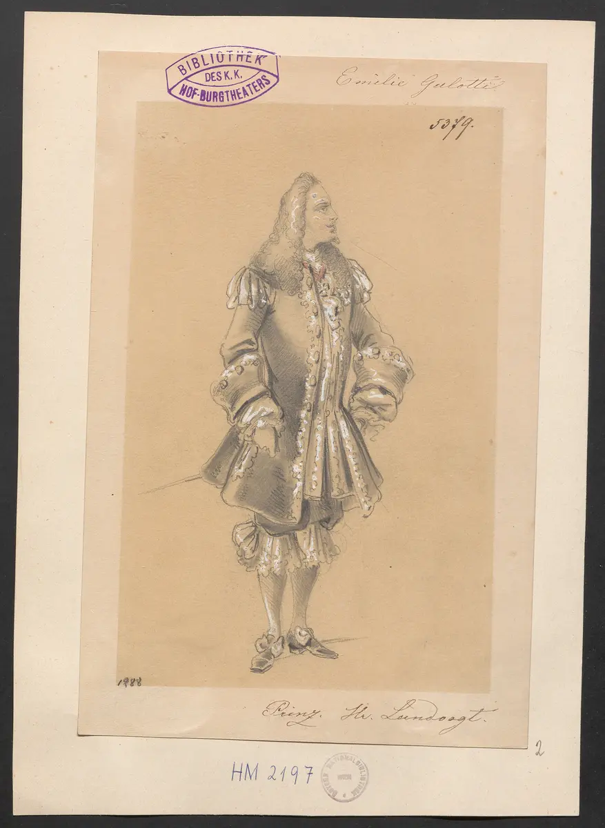 Emilia Galotti, Titel der Serie: Figurinen des k.k. Hof-Burgtheaters