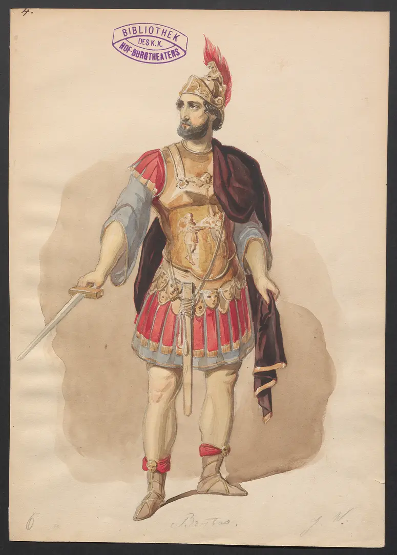 Brutus und Collatinus, Titel der Serie: Figurinen des k.k. Hof-Burgtheaters