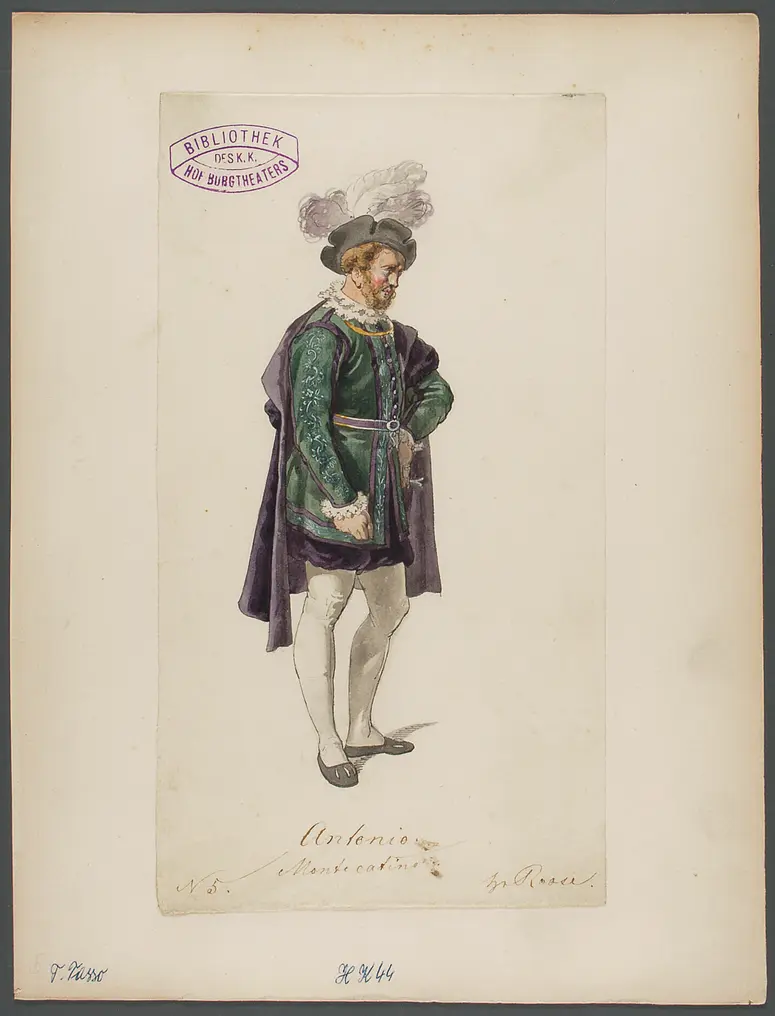 Torquato Tasso, Titel der Serie: Figurinen des k.k. Hof-Burgtheaters