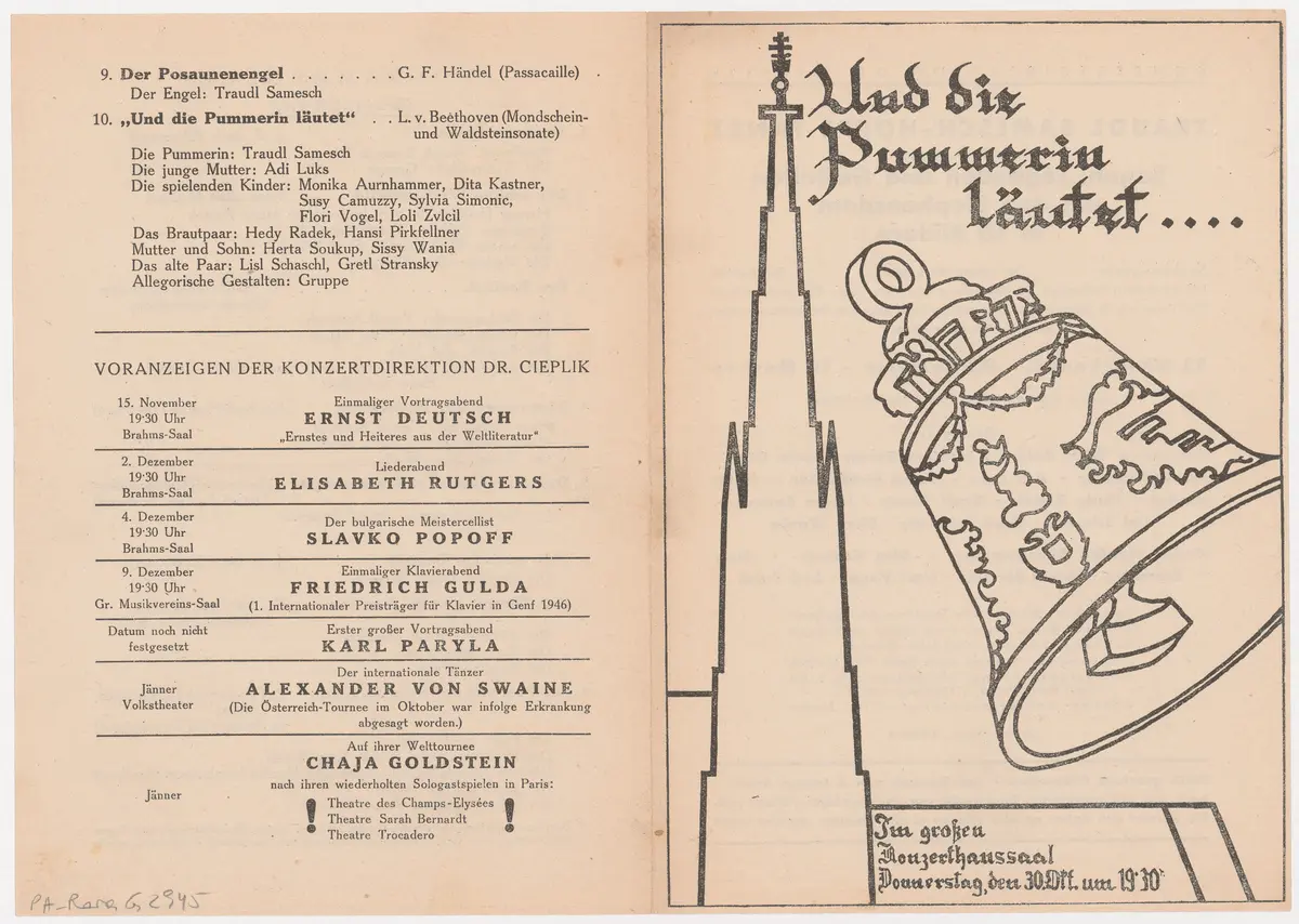 Und die Pummerin läutet..., Traudl Samesch-Hoppe tanzt mit ihrer Gruppe Sagen, Legenden und Gestalten um den Stephansdom in 10 Bildern