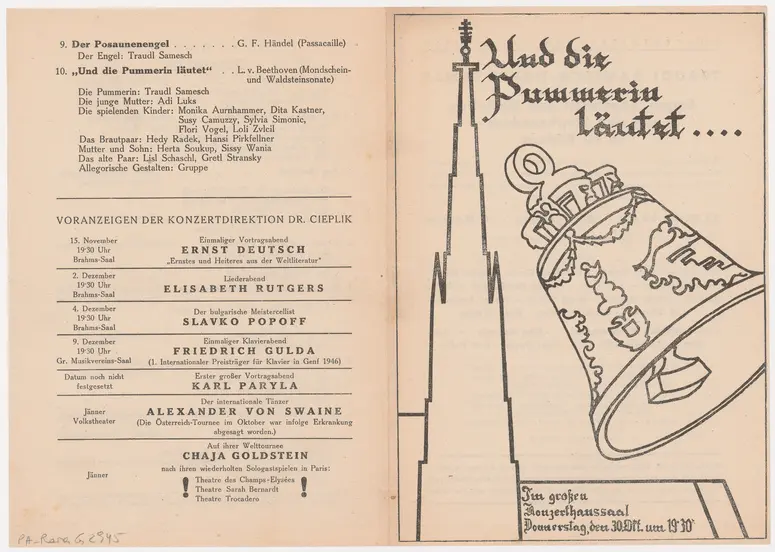 Und die Pummerin läutet..., Traudl Samesch-Hoppe tanzt mit ihrer Gruppe Sagen, Legenden und Gestalten um den Stephansdom in 10 Bildern