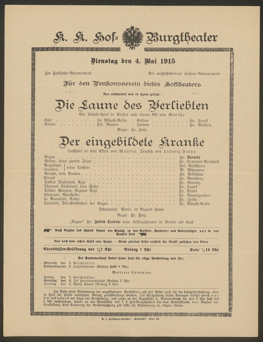 Die Laune des Verliebten, Der eingebildete Kranke