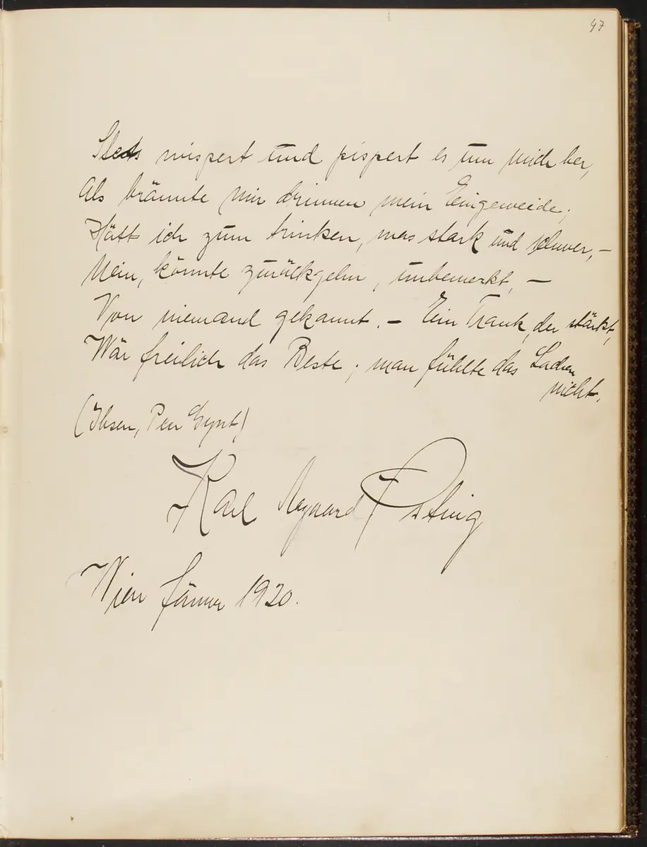 Gästebuch. Atelier Franz-Xaver Setzer, Wien