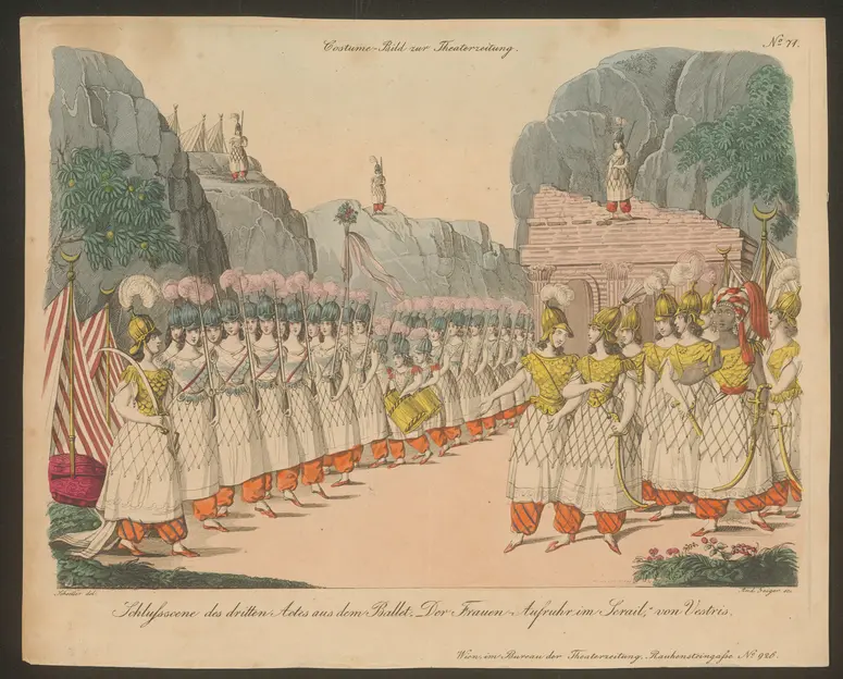 Der Frauen-Aufruhr im Serail, Titel der Serie: Costume-Bild, Name der Zeitschrift: Wiener Theaterzeitung