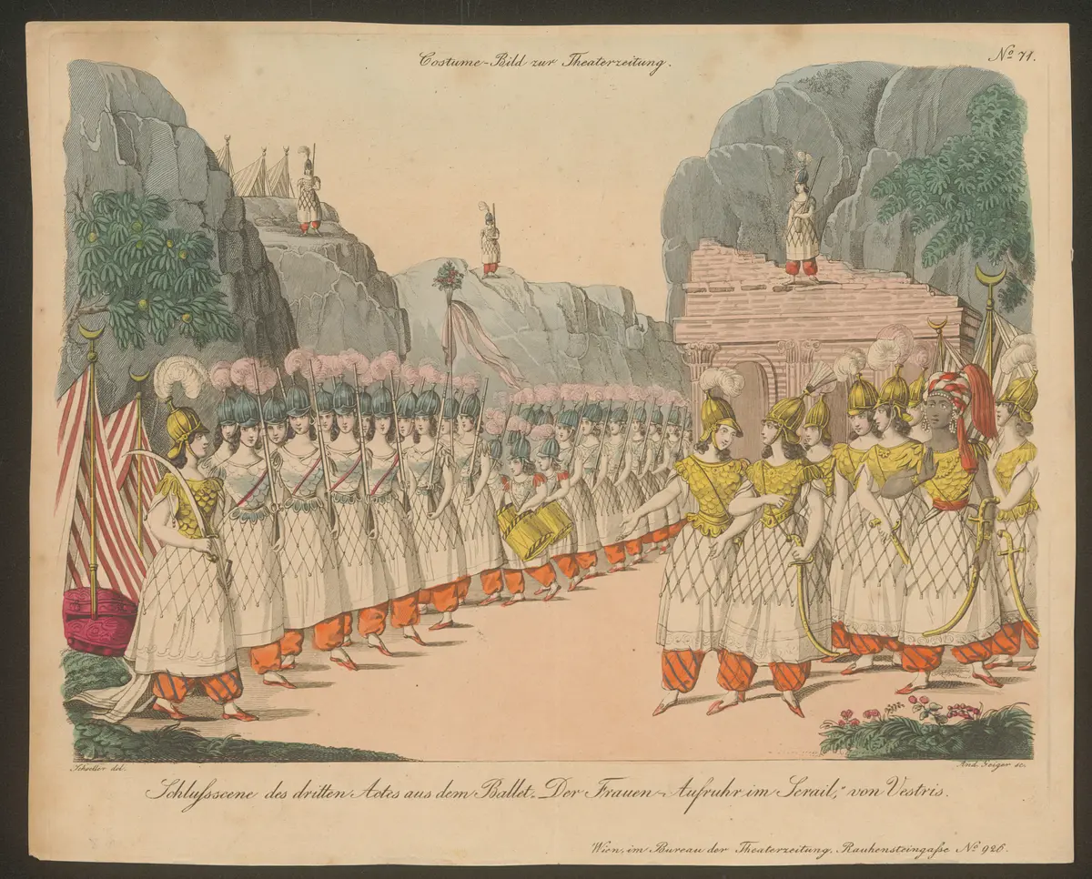 Der Frauen-Aufruhr im Serail, Titel der Serie: Costume-Bild, Name der Zeitschrift: Wiener Theaterzeitung