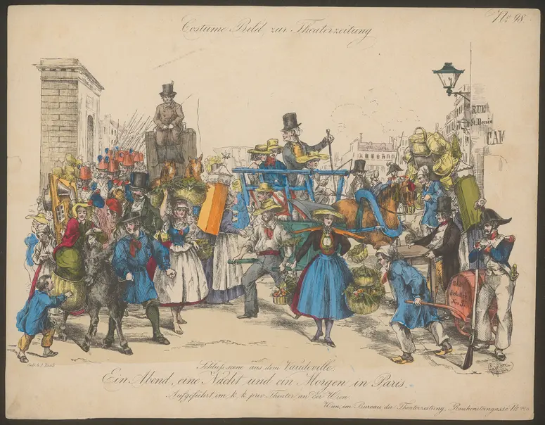 Ein Abend, eine Nacht und ein Morgen in Paris, Titel der Serie: Costume-Bild, Name der Zeitschrift: Wiener Theaterzeitung