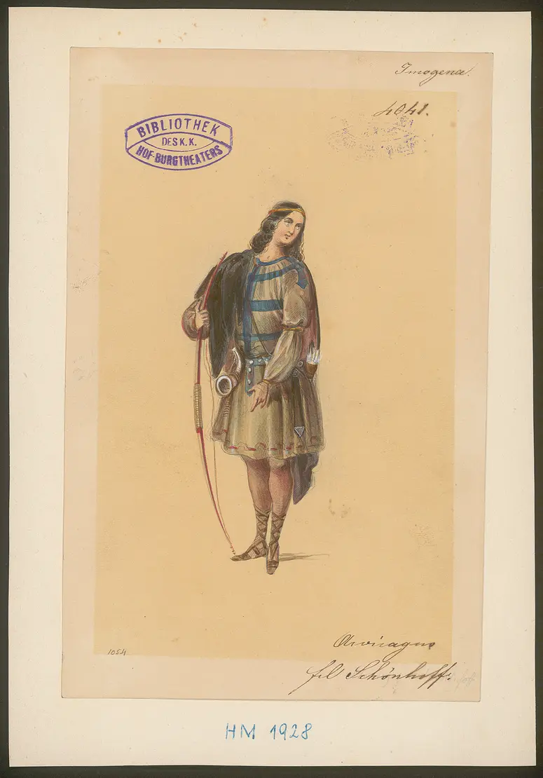 Cymbeline, Alternativtitel: Die Kinder Cymbelins, Alternativtitel: Imogena, Titel der Serie: Figurinen des k.k. Hof-Burgtheaters