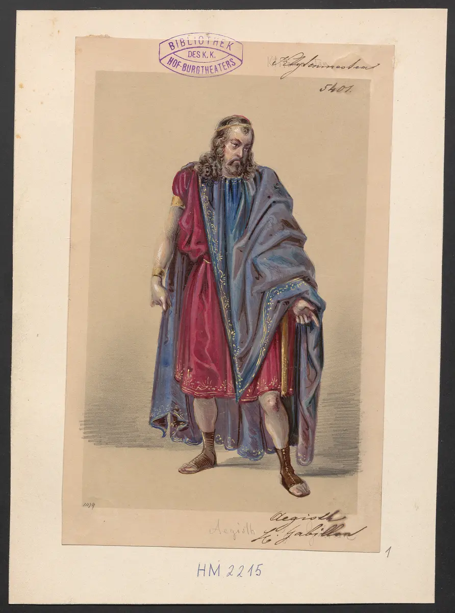 Klytämnestra, Titel der Serie: Figurinen des k.k. Hof-Burgtheaters