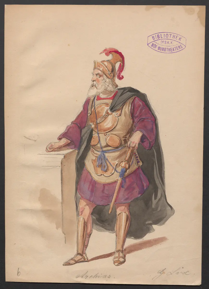 Perseus von Macedonien, Titel der Serie: Figurinen des k.k. Hof-Burgtheaters