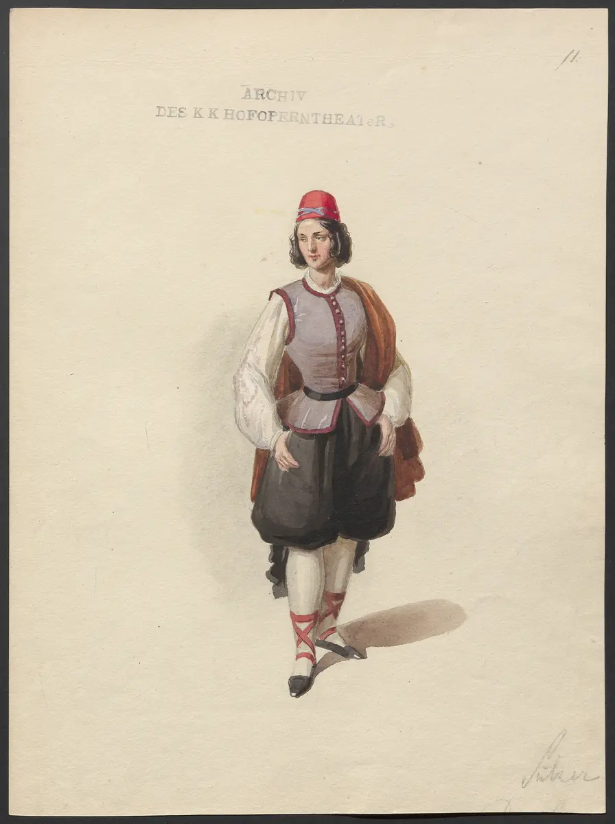 Die Rose von Castilien, Originaltitel: The Rose of Castille, Titel der Serie: Figurinen des k.k. Hofoperntheaters