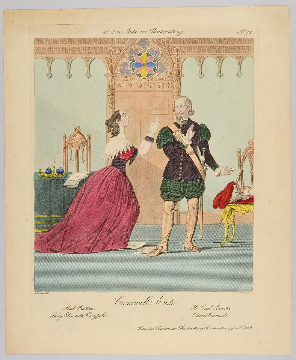Cromwells Ende, Titel der Serie: Costume-Bild, Name der Zeitschrift: Wiener Theaterzeitung
