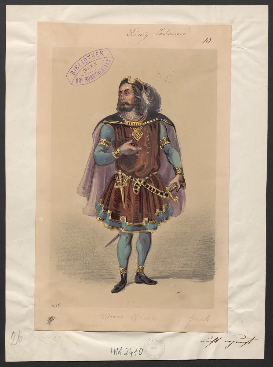 König Johann, Originaltitel: King John, Titel der Serie: Figurinen des k.k. Hof-Burgtheaters