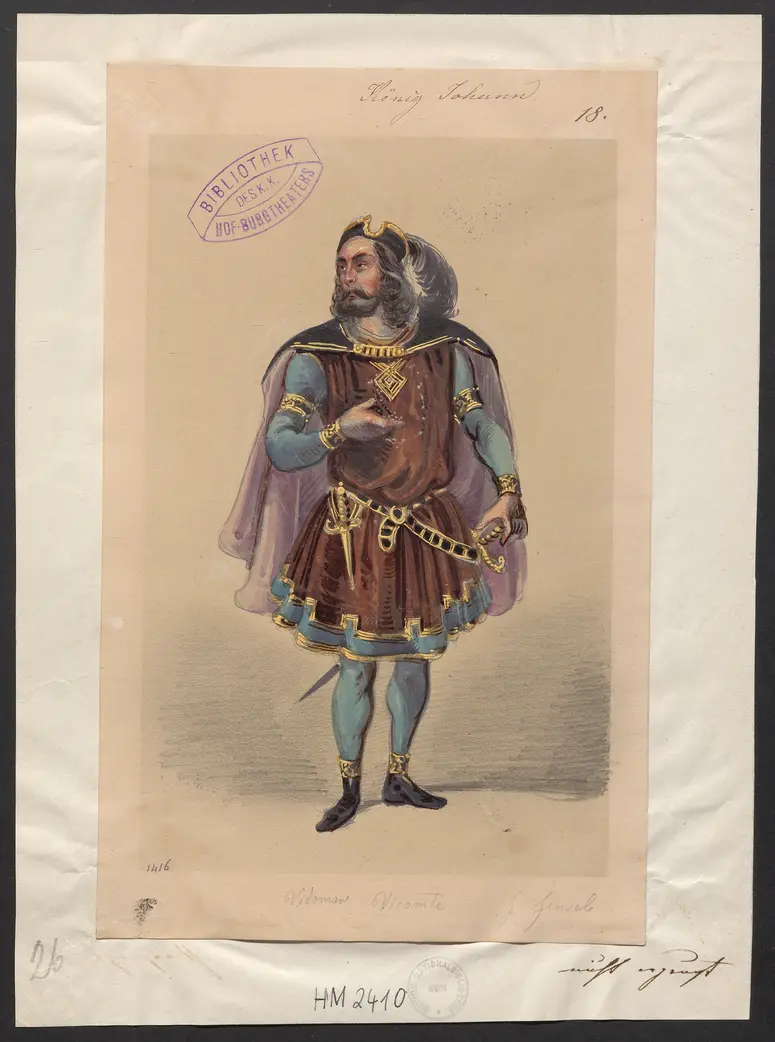 König Johann, Originaltitel: King John, Titel der Serie: Figurinen des k.k. Hof-Burgtheaters