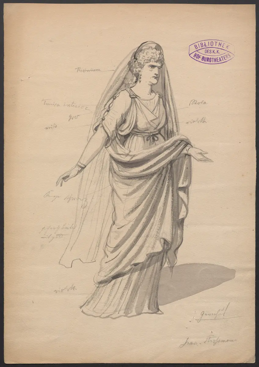 Gracchus der Volkstribun, Titel der Serie: Figurinen des k.k. Hof-Burgtheaters