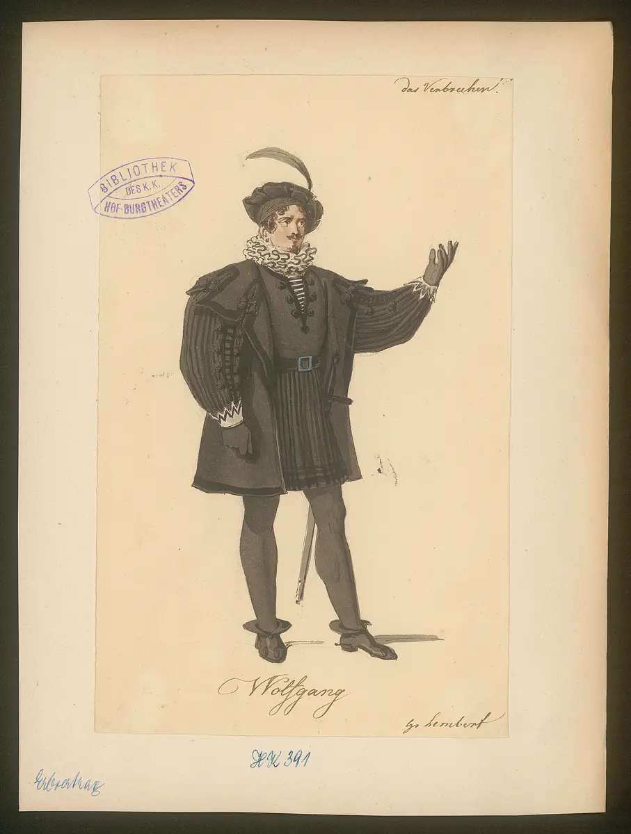 Der Erbvertrag, Titel der Serie: Figurinen des k.k. Hof-Burgtheaters