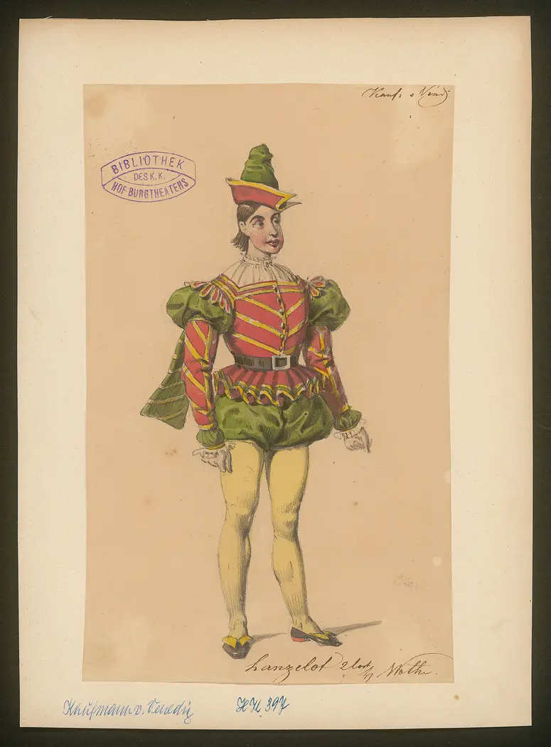 Der Kaufmann von Venedig, Originaltitel: The Merchant of Venice, Titel der Serie: Figurinen des k.k. Hof-Burgtheaters