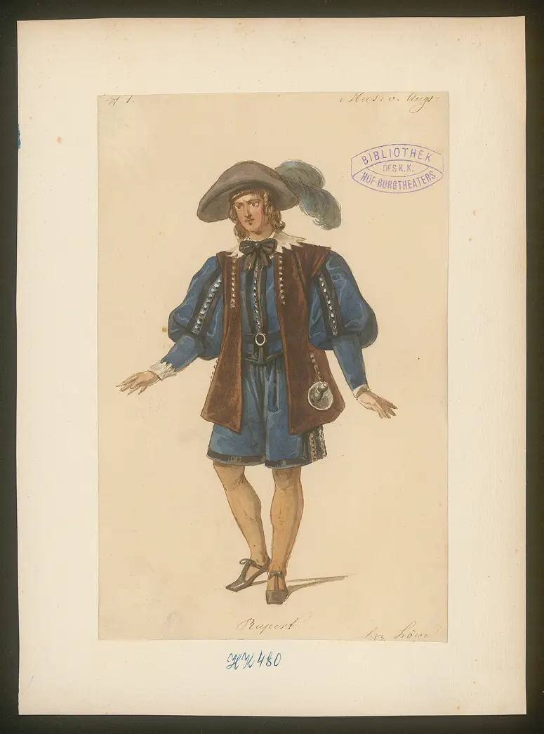 Der Musikus von Augsburg, Titel der Serie: Figurinen des k.k. Hof-Burgtheaters