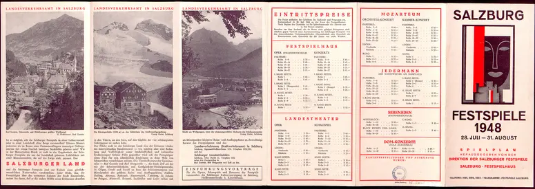 Salzburger Festspiele 1948, Verweis auf Stücktitel: Fidelio, Verweis auf Stücktitel: Orpheus und Eurydike, Verweis auf Stücktitel: Le vin herbé (Der Zaubertrank), Verweis auf Stücktitel: Figaros Hochzeit, Verweis auf Stücktitel: Entführung aus dem Serail, Verweis auf Stücktitel: Jedermann, Verweis auf Stücktitel: Des Meeres und der Liebe Wellen