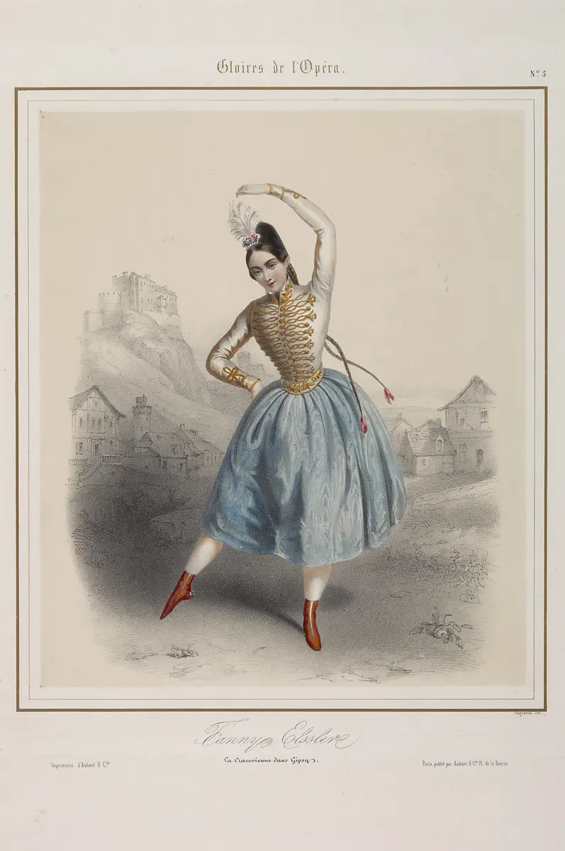 Fanny Elßler, Titel in Vorlageform: Fanny Elssler, La Cracovienne dans Gipsy, Verweis auf Stücktitel: La Gipsy (Die Zigeunerin), Titel der Serie: Gloires de l'Opera