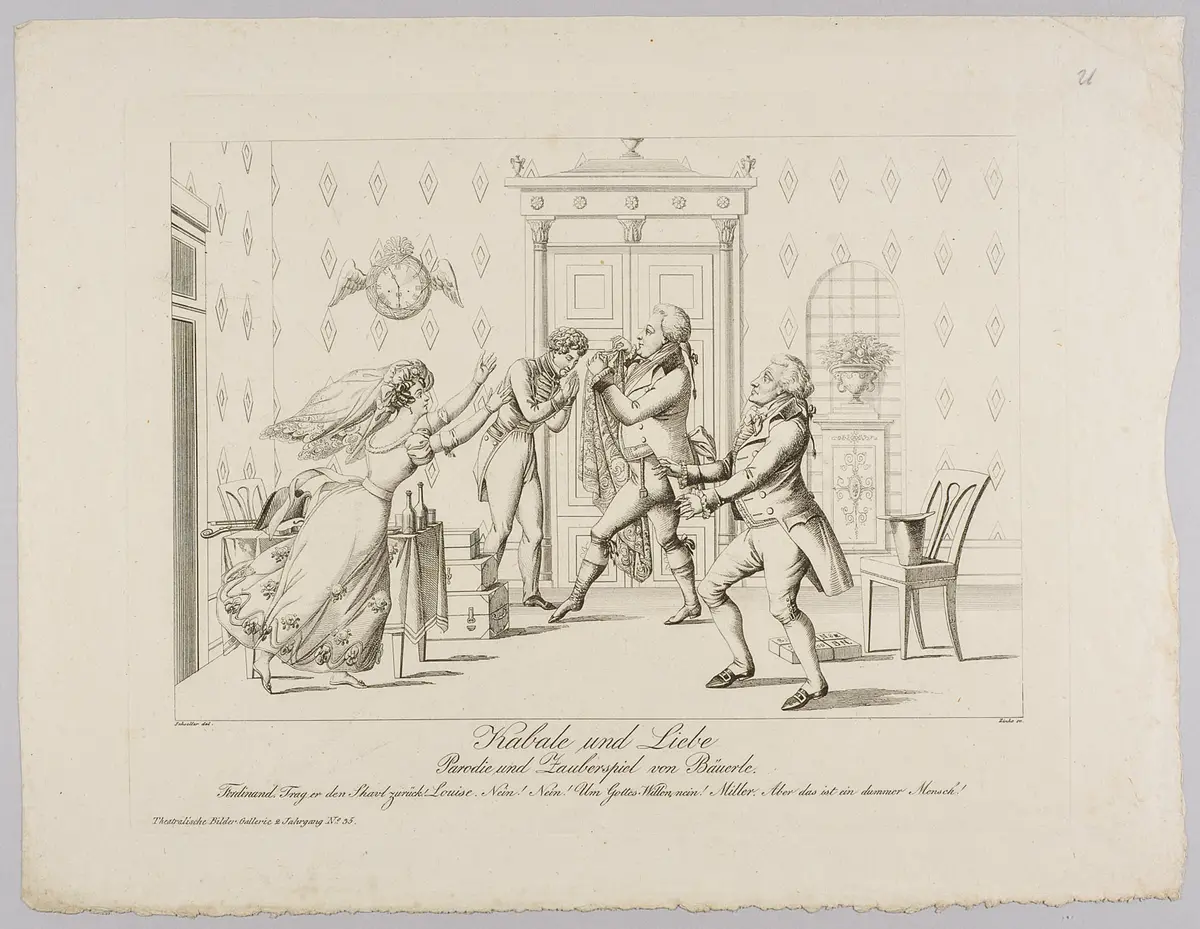 Kabale und Liebe, Titel der Serie: Theatralische Bilder-Gallerie, Name der Zeitschrift: Wiener Theaterzeitung