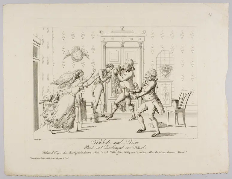 Kabale und Liebe, Titel der Serie: Theatralische Bilder-Gallerie, Name der Zeitschrift: Wiener Theaterzeitung