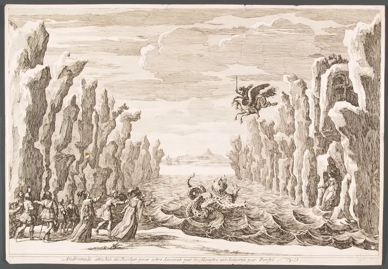 Andromede, Titel in Vorlageform: Andromède. Tragédie Representée avec les Machines sur le Theatre Royal de Bourbon, Alternativtitel: Andromeda