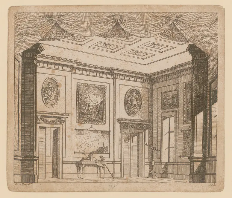 ohne Titel, Titel der Serie: Theaterdecorationen nach den Originalskitzen des k.k. Hoftheatermahlers Joseph Platzer radirt und verlegt von Norbert Bittner