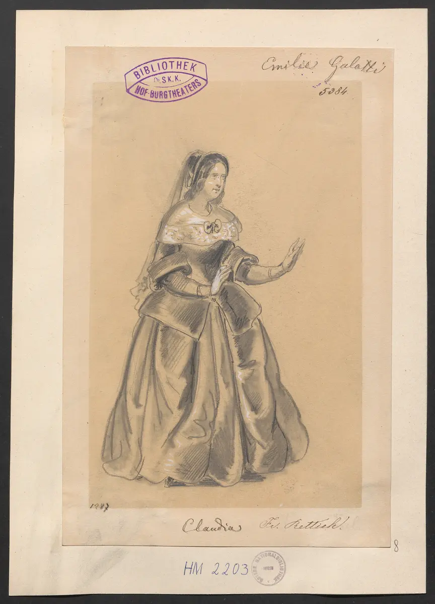 Emilia Galotti, Titel der Serie: Figurinen des k.k. Hof-Burgtheaters