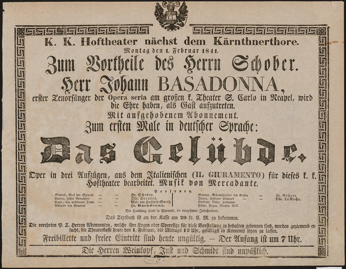 Das Gelübde, Originaltitel: Il Giuramento, Alternativtitel: Der Schwur
