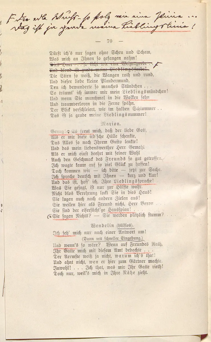 Die Fee Caprice. Lustspiel in 3 Akten