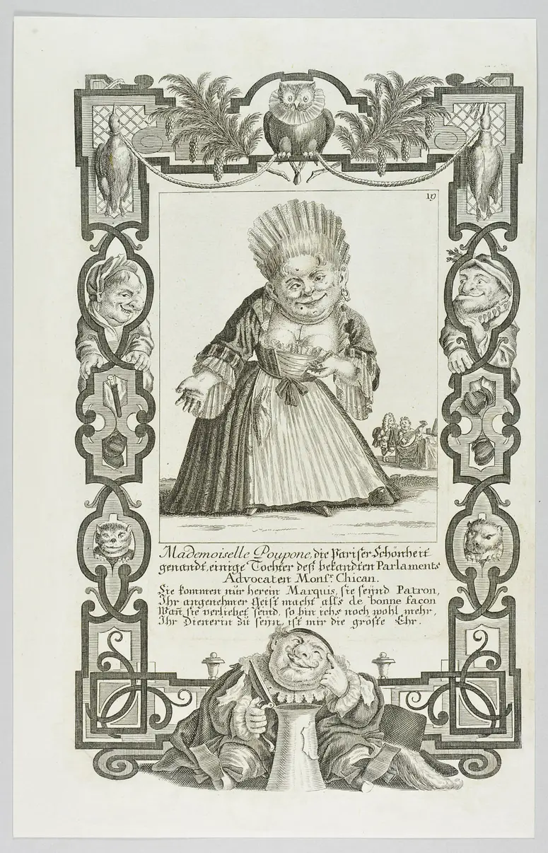 Il Callotto resuscitato oder Neü eingerichtes Zwerchen Cabinett, Mademoiselle Poupone, die Pariser Schönheit...
