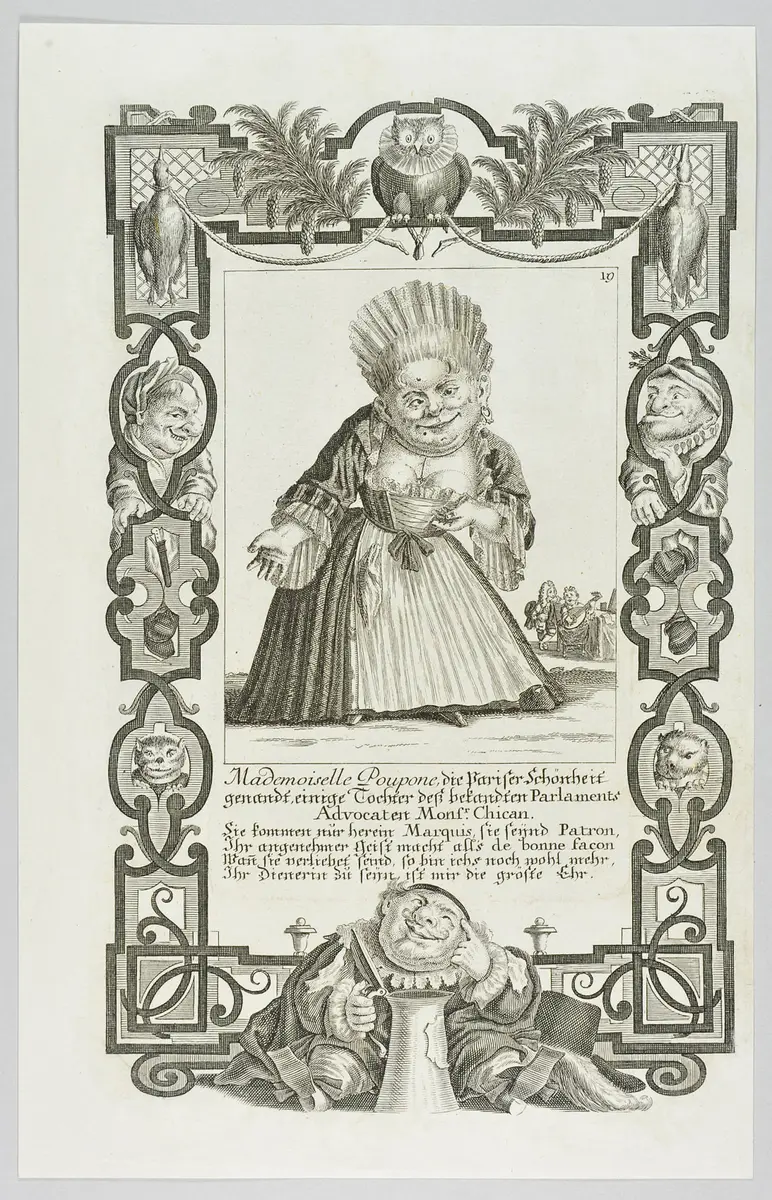 Il Callotto resuscitato oder Neü eingerichtes Zwerchen Cabinett, Mademoiselle Poupone, die Pariser Schönheit...