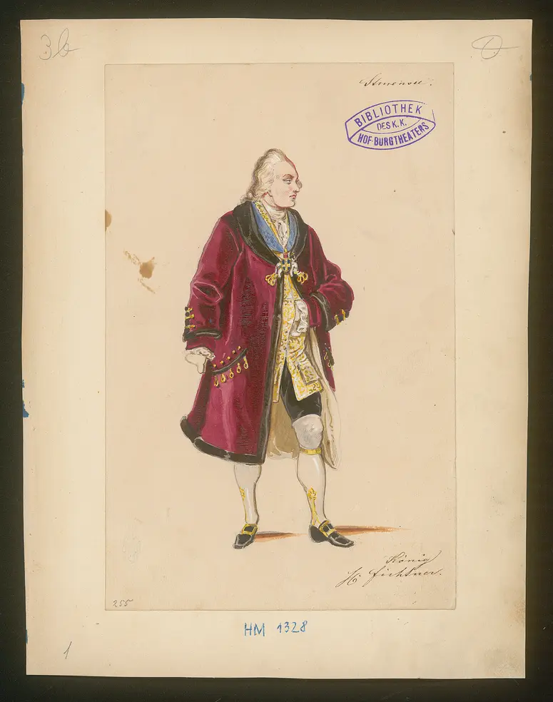 Struensee und die Deutschen in Dänemark, Titel der Serie: Figurinen des k.k. Hof-Burgtheaters