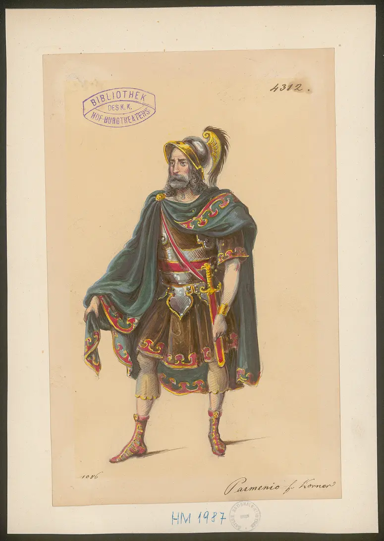 Alexander und Darius, Titel der Serie: Figurinen des k.k. Hof-Burgtheaters