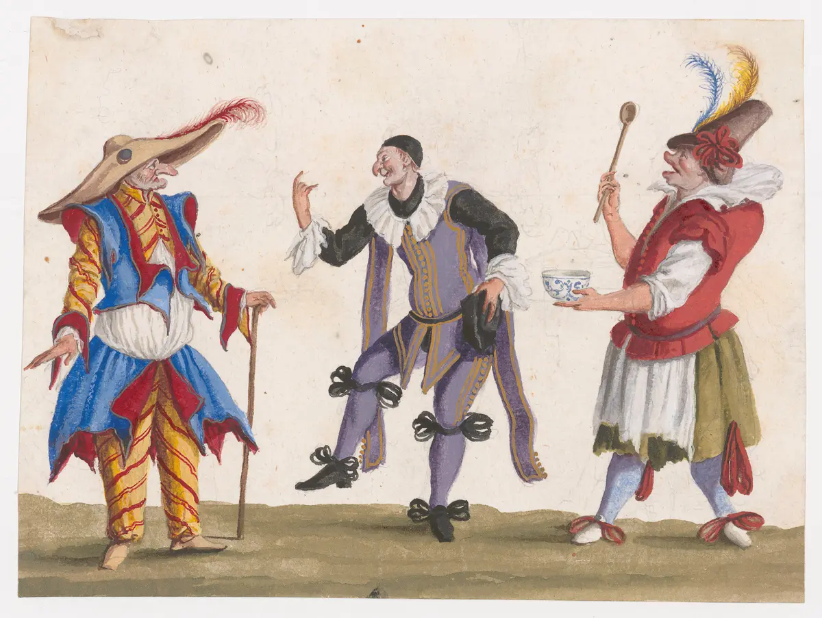 Drei Komödienfiguren