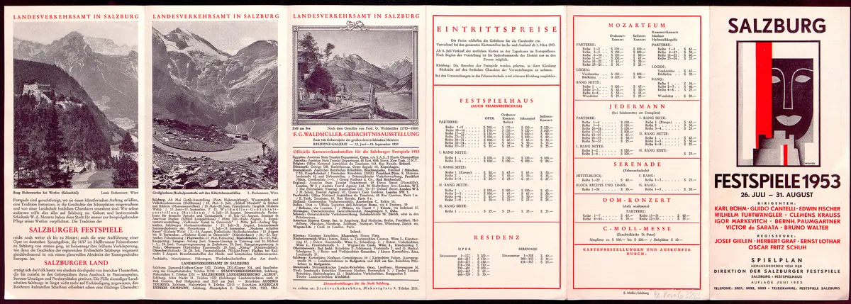 Salzburger Festspiele 1953, Verweis auf Stücktitel: Der Prozess, Verweis auf Stücktitel: Cosi fan tutte, Verweis auf Stücktitel: Don Giovanni, Verweis auf Stücktitel: Die Hochzeit des Figaro, Verweis auf Stücktitel: Der Rosenkavalier, Verweis auf Stücktitel: Jedermann, Verweis auf Stücktitel: Julius Cäsar