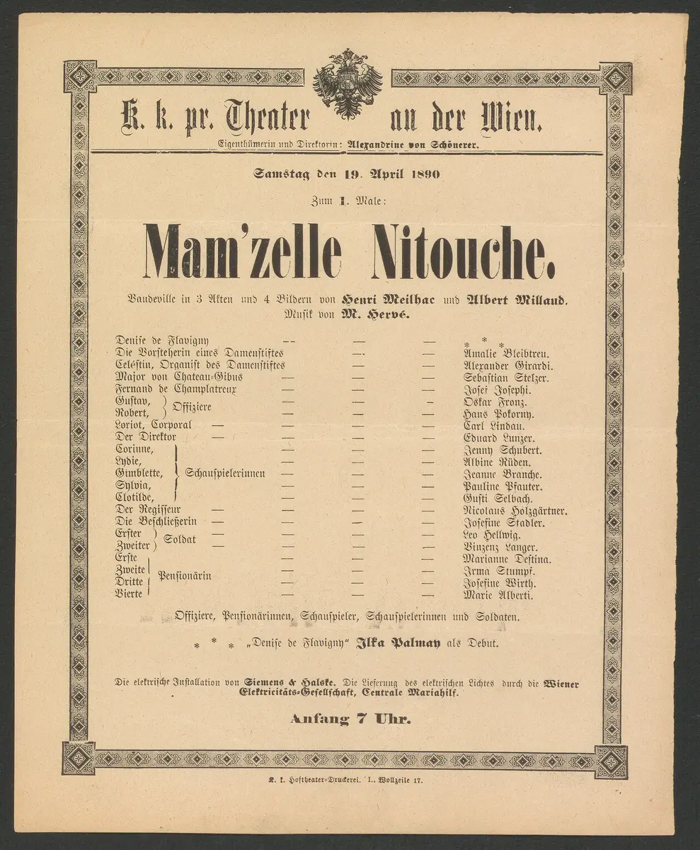Mam'zelle Nitouche, Alternativtitel: Mamsell Nitouche