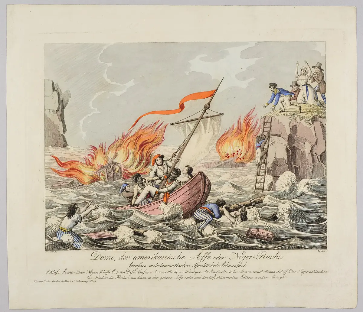 Domi, der amerikanische Affe oder Negerrache, Titel der Serie: Theatralische Bilder-Gallerie, Name der Zeitschrift: Wiener Theaterzeitung