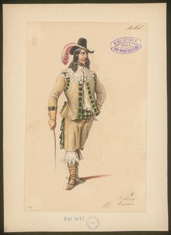 Ein Billett, Titel der Serie: Figurinen des k.k. Hof-Burgtheaters