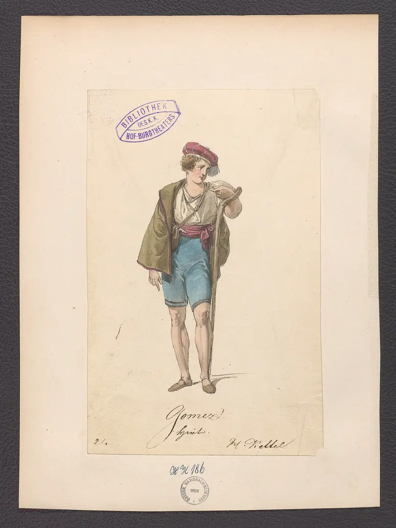 Das Nachtlager in Granada, Titel der Serie: Figurinen des k.k. Hof-Burgtheaters