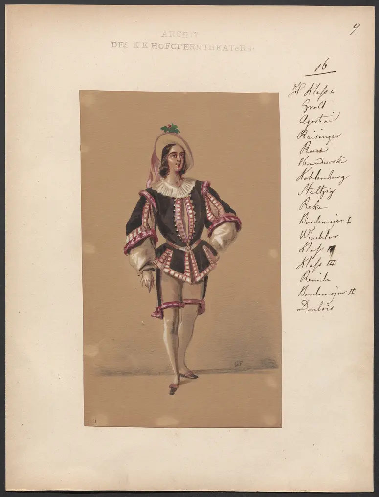 Juliska, Titel der Serie: Figurinen des k.k. Hofoperntheaters