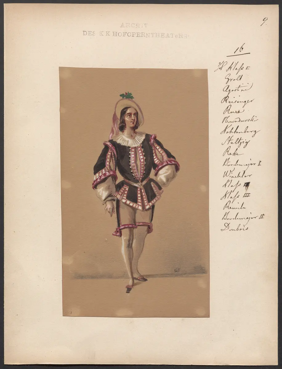 Juliska, Titel der Serie: Figurinen des k.k. Hofoperntheaters