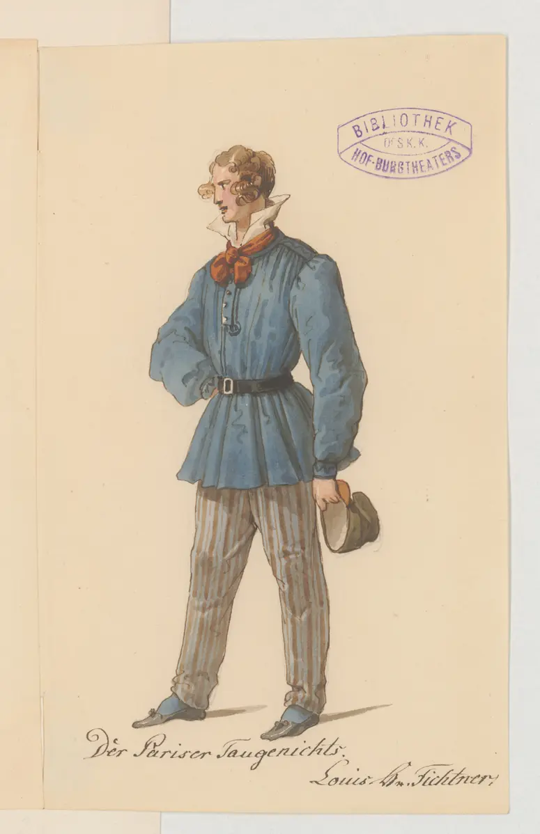 Der Pariser Taugenichts, Originaltitel: Le gamin de Paris, Titel der Serie: Figurinen des k.k. Hof-Burgtheaters
