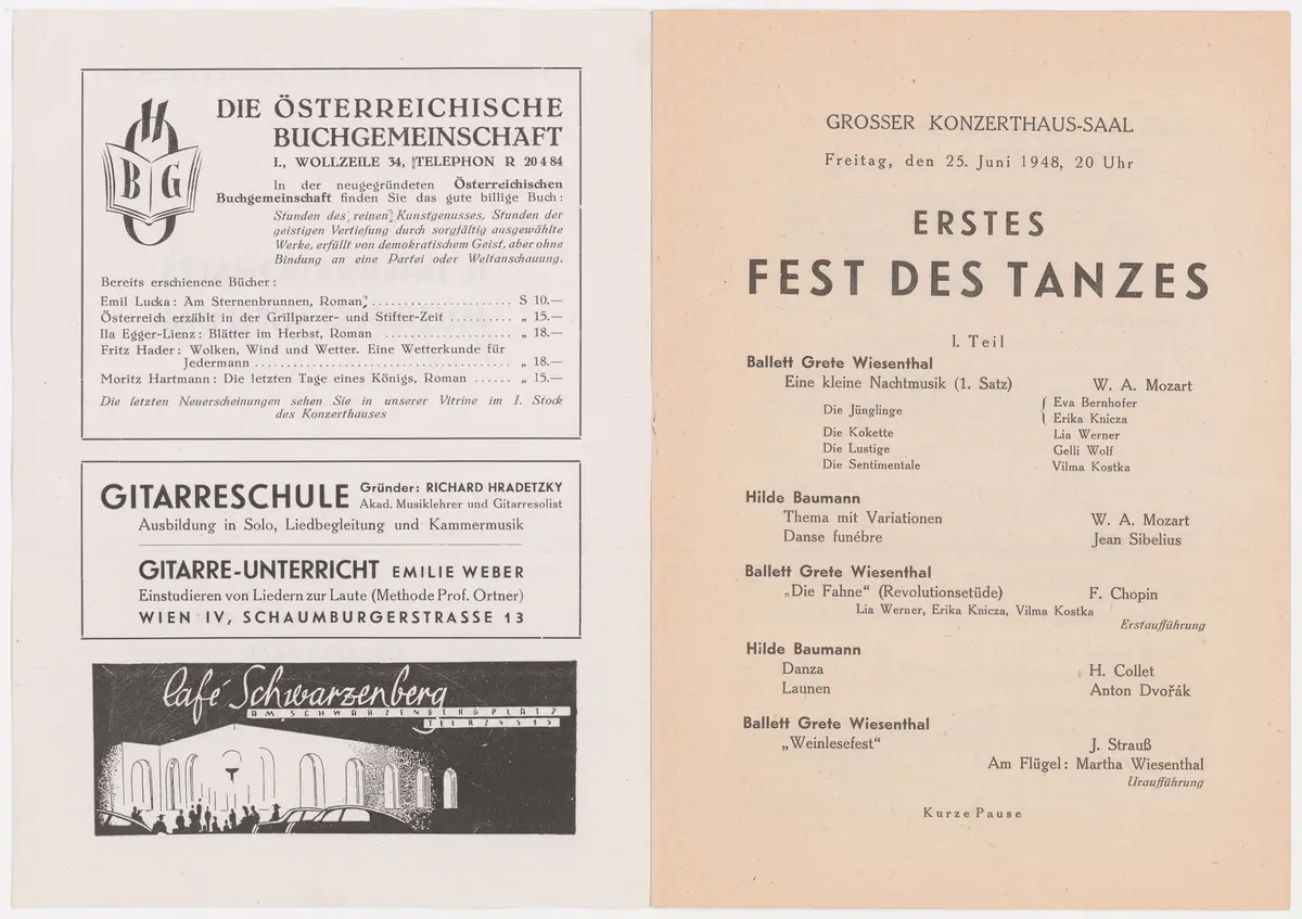 Erstes Fest des Tanzes, Weiterer Titel: Zweites Internationales Musikfest Wien 1948