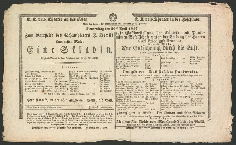 Eine Sklavin, Die Entführung durch die Luft, Das Fest der Handwerker, Der Sultan und seine Sclaven, Die olympischen Spiele, oder Modelle und Studien der Plastik