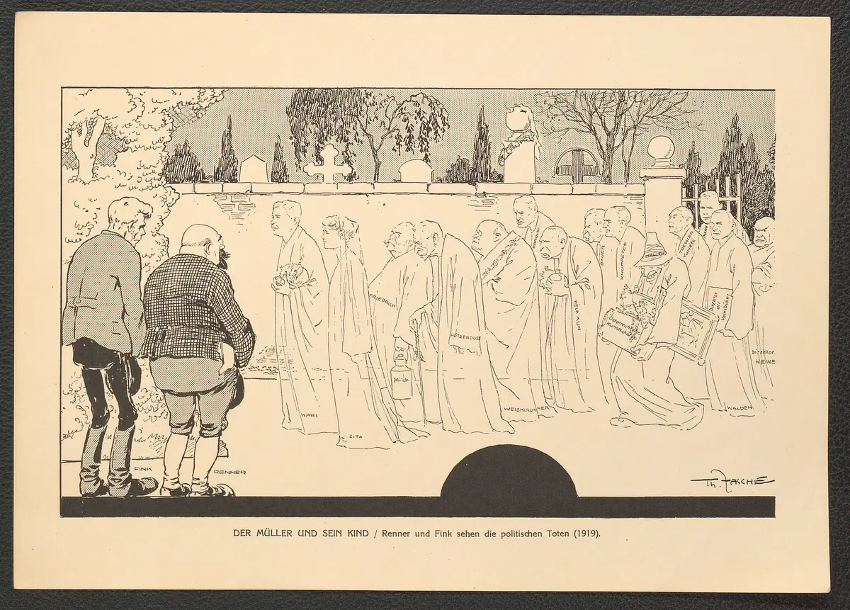 Der Müller und sein Kind. (Renner und Fink sehen die politischen Toten, 1919), Titel der Serie: Theo Zasche's Lachendes Wien